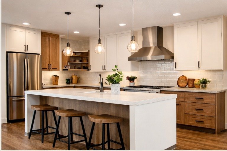 Modern finished kitchen interior